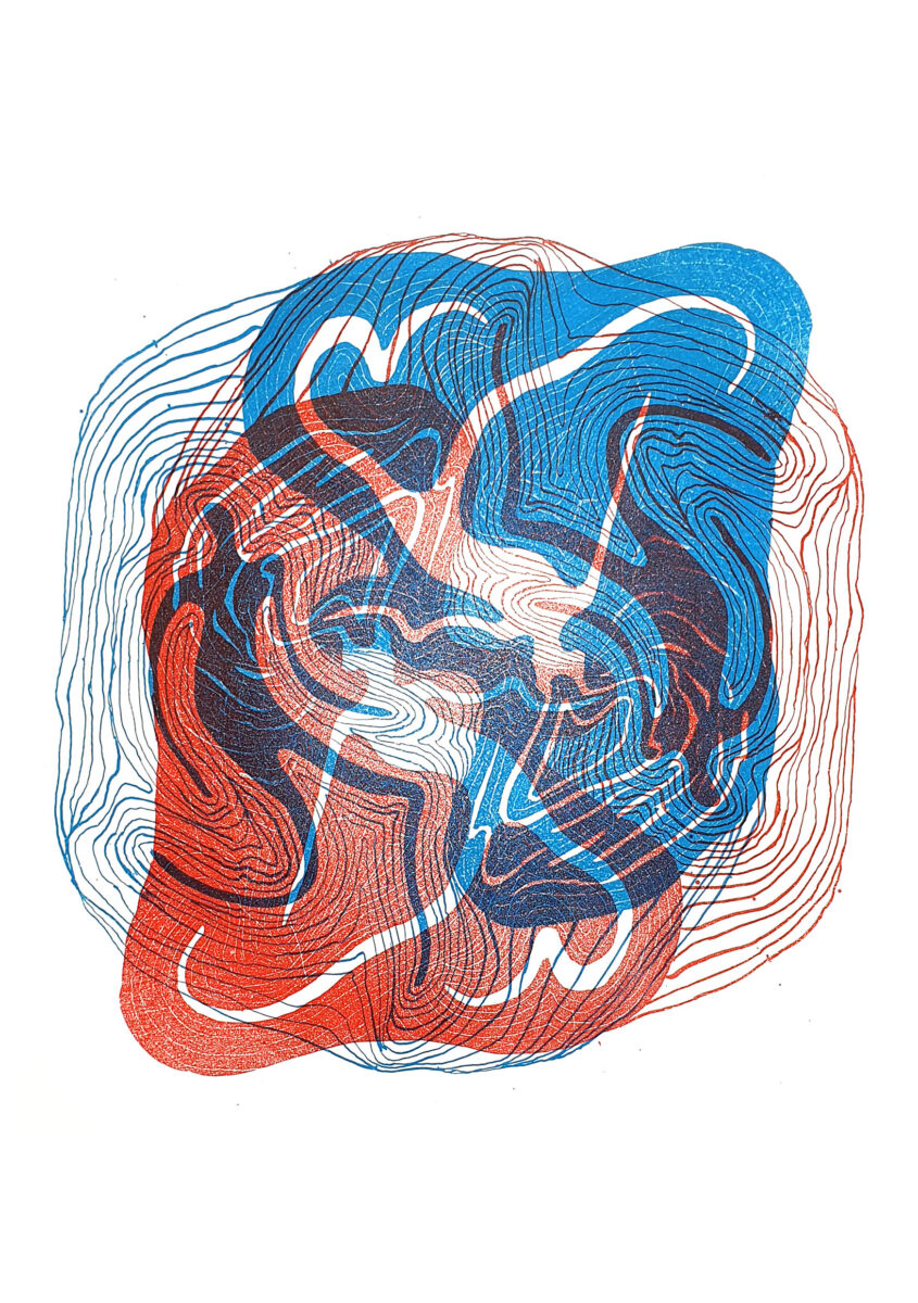 Wybuch Głowy, litografia